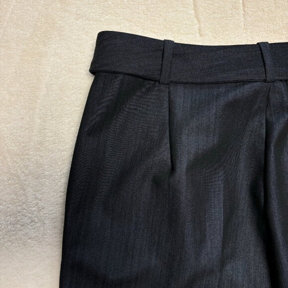 Calvin Klein Womens Paperbag Straight Leg Pants w/ Belt Sz‎ 4 Blue Career Office - Picture 8 of 13